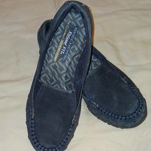 Skechers Relaxed Fit Air Cooled Memory Foam Slip On Women's 8 Navy Blue Walk